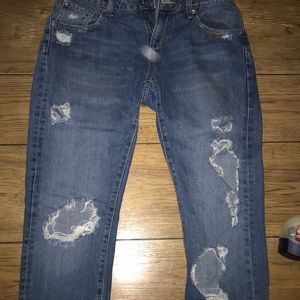 Zara Basic Denim Ripped Jeans